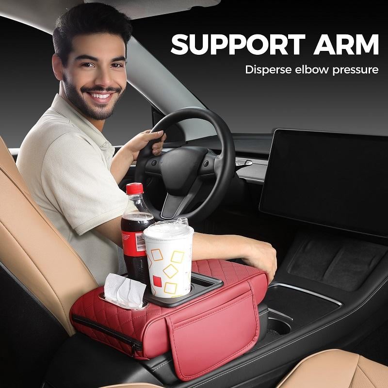Multifunctional PU Leather Car Armrest Box Mat