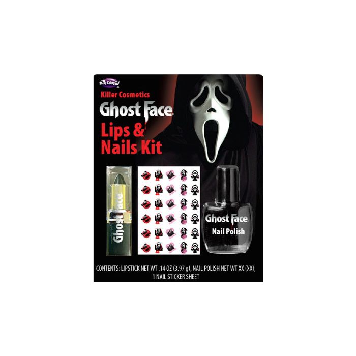 Ghost Face Lipstick & Nail Polish | Costume Makeup NYC | SFX Makeup Shop