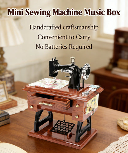 Vintage Mini Sewing Machine Music Box