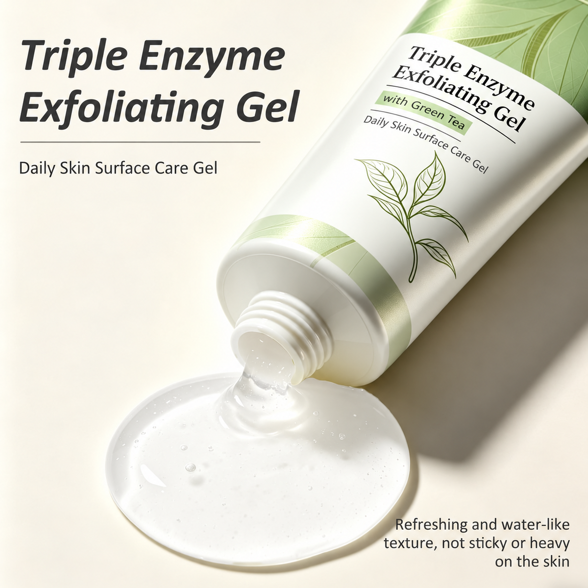 🍃 GreenGlow Triple Enzyme Exfoliating Gel – Gentle Skin Polish with Green Tea