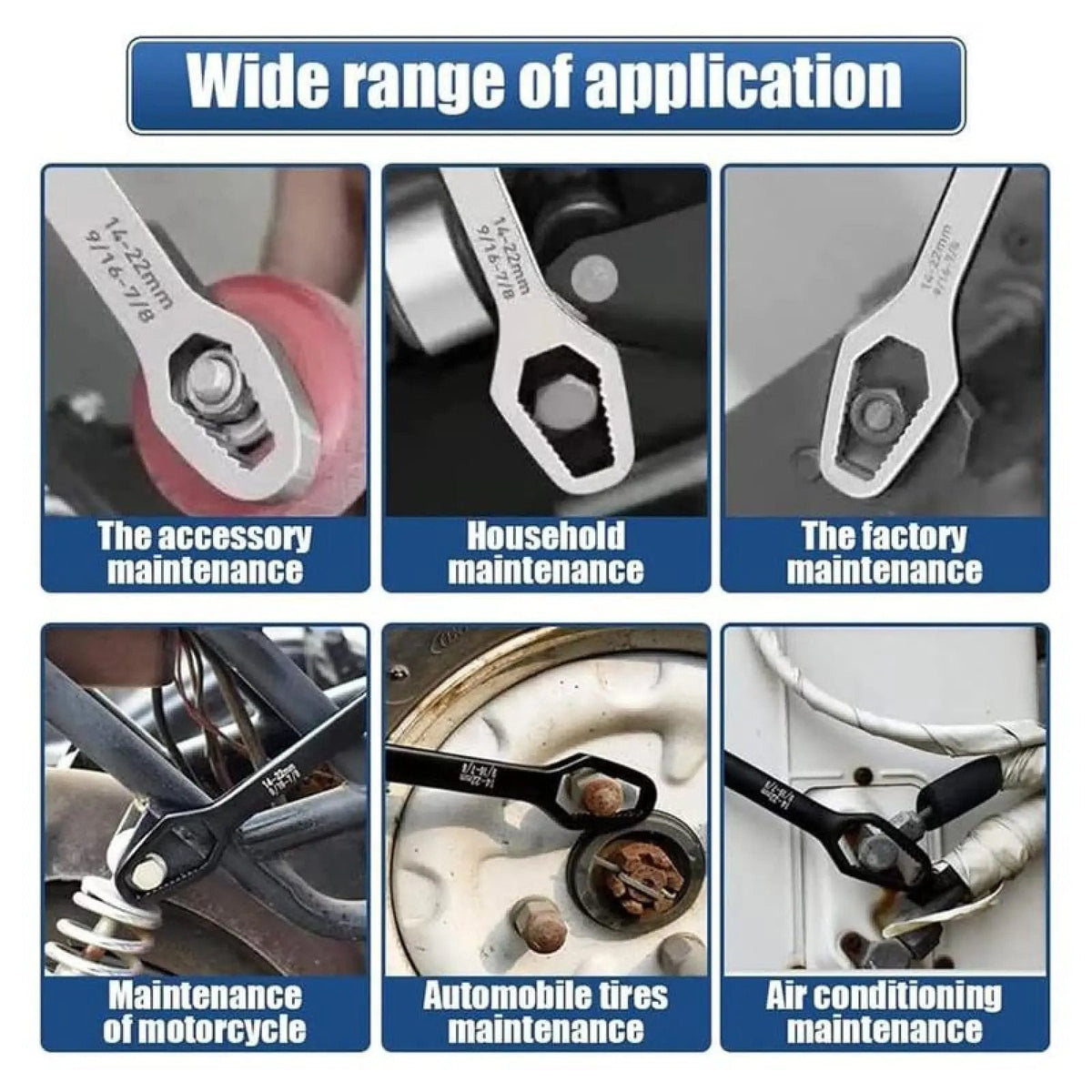 Universal Car Torx Wrench,8-24mm Self-tightening Wrench,Double-head Torx Spanner