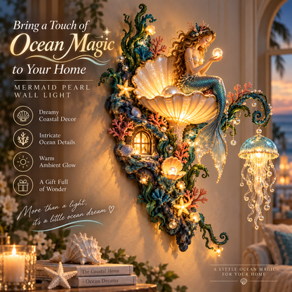 ⏰Limited Stock 50% OFF - 🧜‍♀️✨ Mermaid Pearl Wall Light 🐚🌊