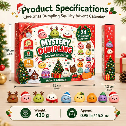 2026 Christmas 24-Day Advent Calendar Gift Set - Dumpling Squishies, Glitter Fidget Toys, Blind Box Quirky Whimsical Stress-Relief Indoor Recreation Gifts for Kids