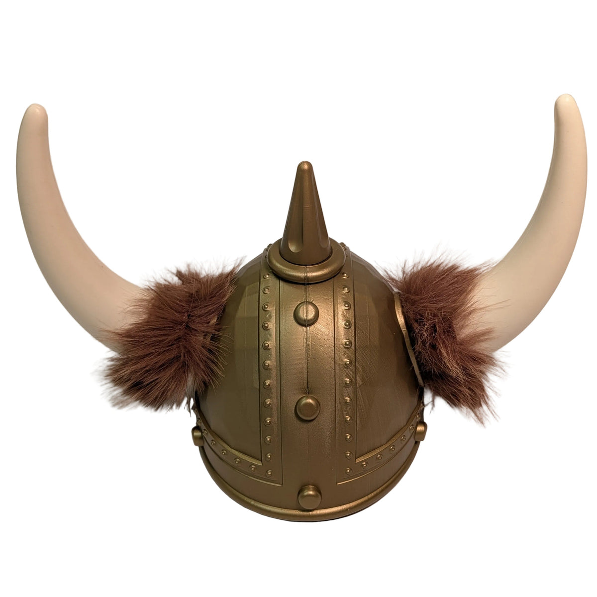 Plastic Viking Helmet with Horns and Fur | NYC Costume Hat | Costume Headwear Shop