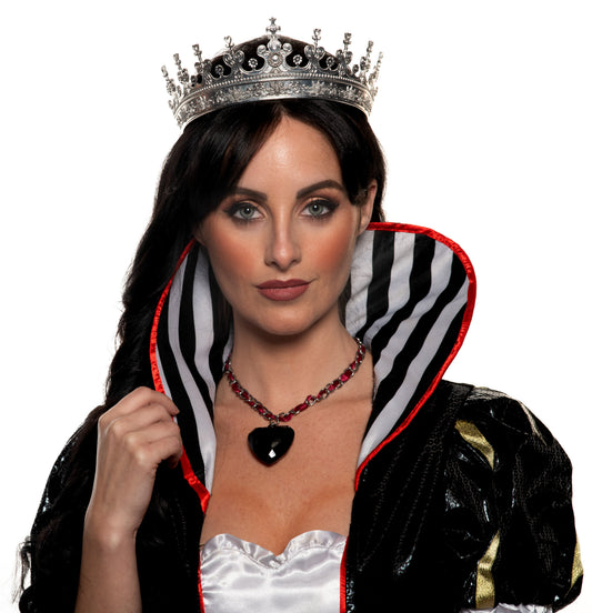 Silver Queen Crown with Hearts | NYC Costume Hat | Costume Headwear Shop