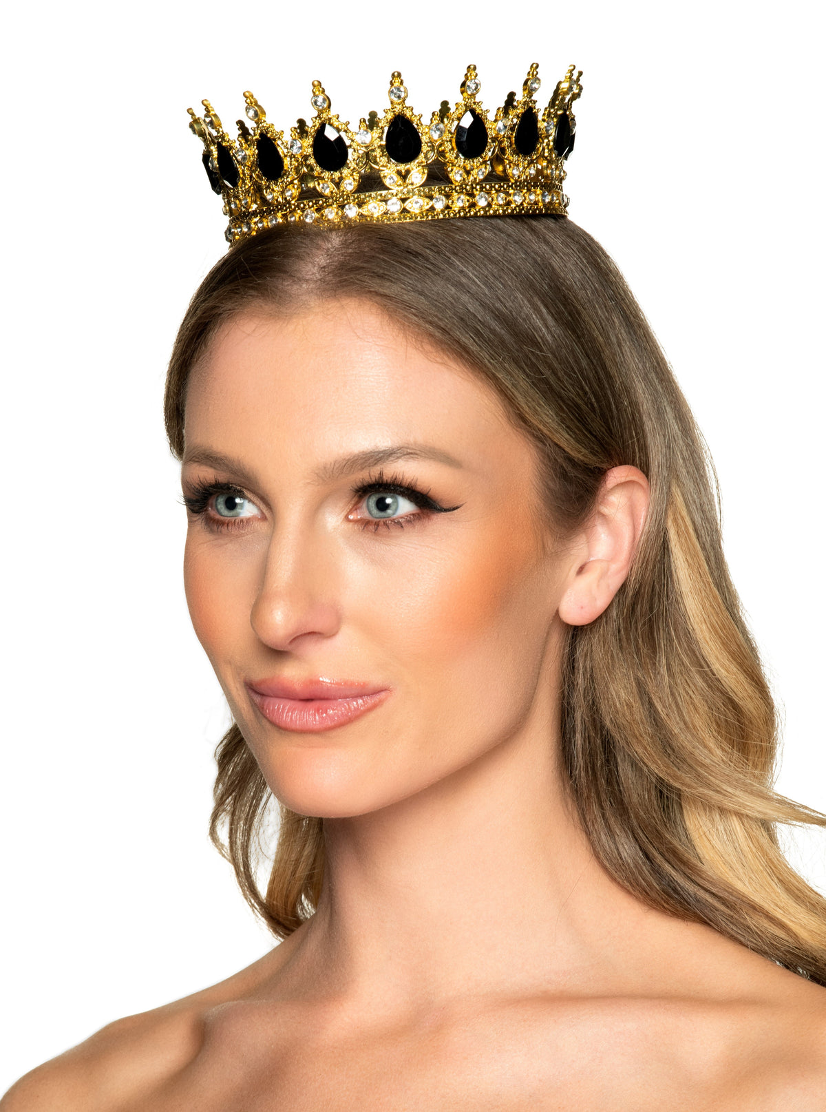 Bejeweled Golden Queen's Crown | NYC Costume Hat | Costume Headwear Shop