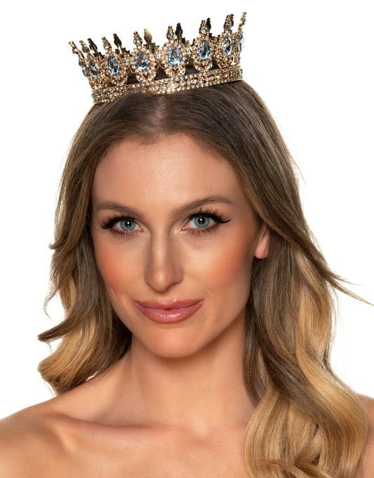 Golden Silver Jeweled Queen's Crown | NYC Costume Hat | Costume Headwear Shop