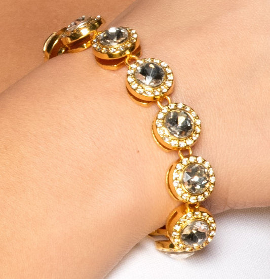 Clear Rhinestone Jeweled Bracelet | Costume Jewelry NYC | Statement Jewelry