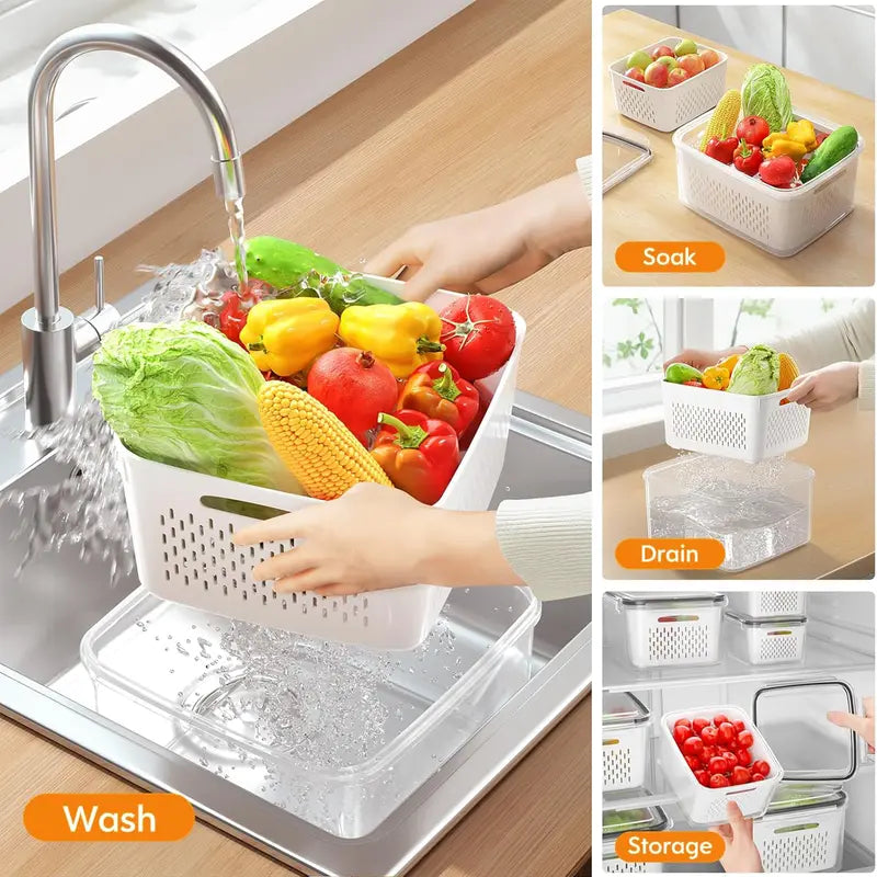 🍓 Refrigerator Food Storage Containers – Keep Fruits Fresh