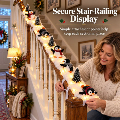 🔥Hot Sale 22% OFF🔥Playful Penguin Snowy Stair Railing Decor