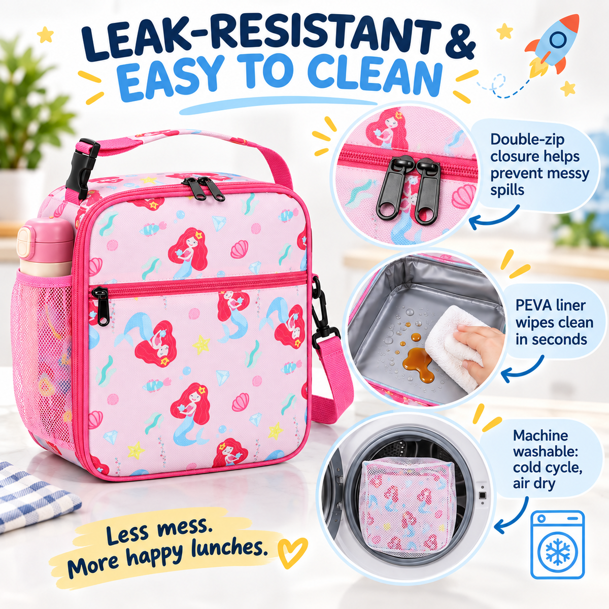 ✨Insulated Kids Lunch Bag – Keeps Lunch Fresh for School & Travel