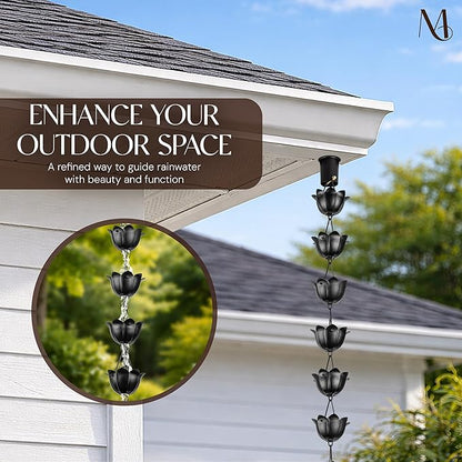 Free Shipping🔥Monarch Rain Chains Aluminum 'Lotus' Series Rain Chain (for Gutters)