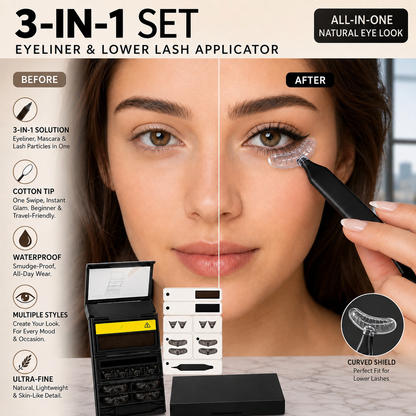 🔥 50% OFF! 3-in-1 Kit: Eyeliner and Lower Lash Stamp
