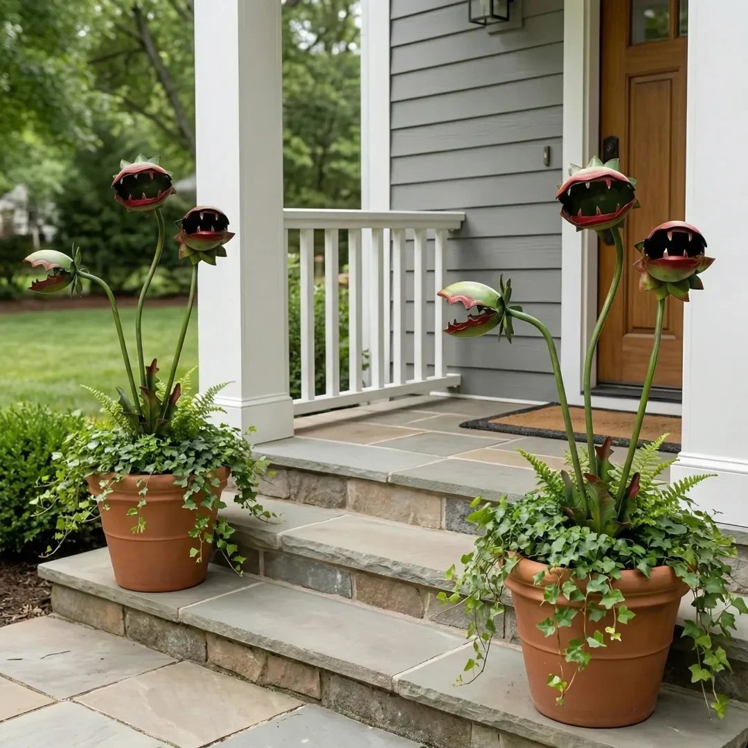 LAST DAY 49% OFF - Whimsical Metal Carnivorous Plant Garden Stake