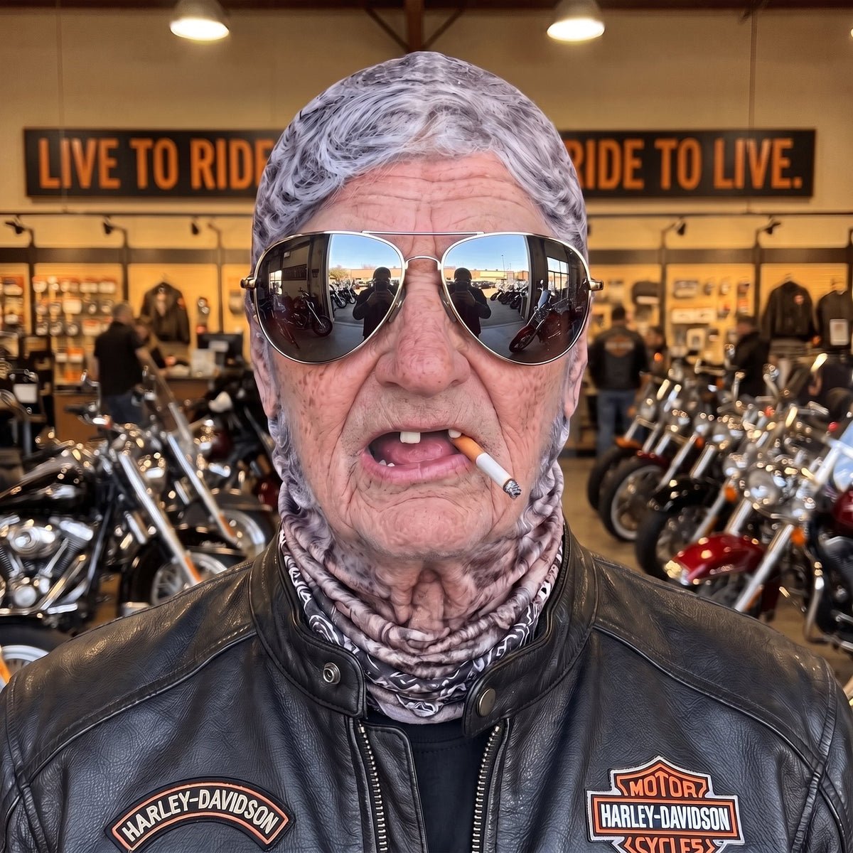 Real-Face Illusion Rider Mask