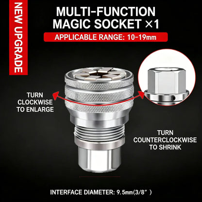 Universal Socket Wrench Tool – Self-Adjusting Multi-Size Socket for Ratchets & Power Drills | Heavy-Duty Repair Tool Gift for Men