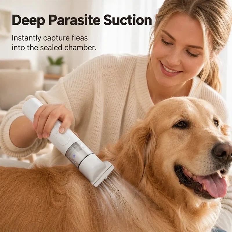 🐶 Electric Pet Hair Comb – Suction & Detangling Tool, Gentle Grooming for Dogs & Cats