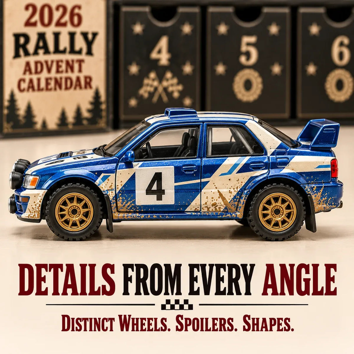 Race to Christmas – 24-Day Rally Car Advent Calendar for Racing Fans
