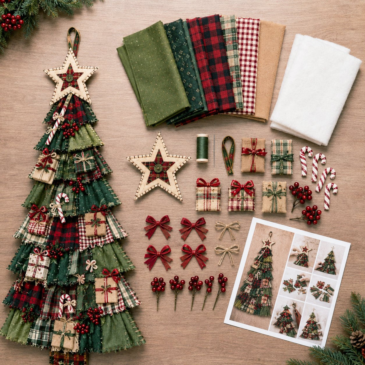 🎄Beginner-Friendly DIY Oversized Patchwork Christmas Tree Door Hanging Kit | Complete Kit with All Tools & Step-by-Step Guide Included