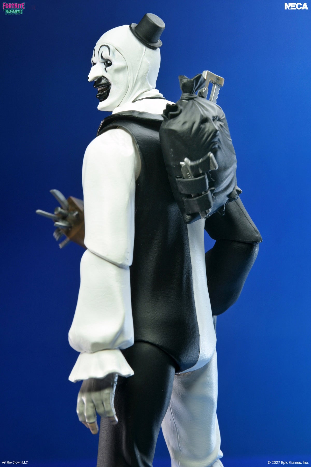 Terrifier X Fortnite - Art the Clown 7" Scale Action Figure | Horror Collectible Gift | NYC Halloween Store
