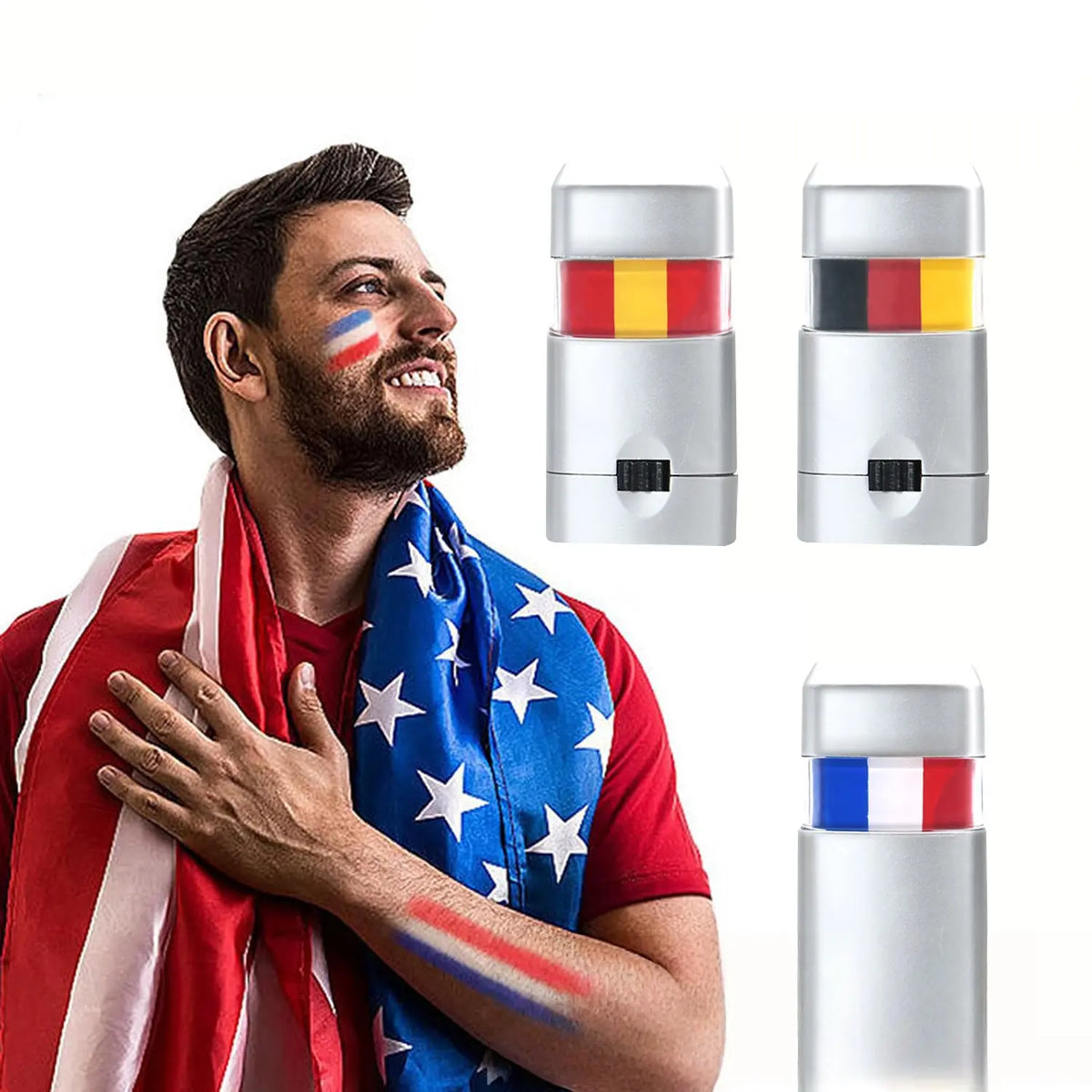 🎉National Flag Face Paint Stick for Sports Fans ⚽
