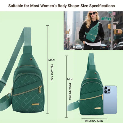 Women's Solid Color Quilted Waterproof Belt Bag