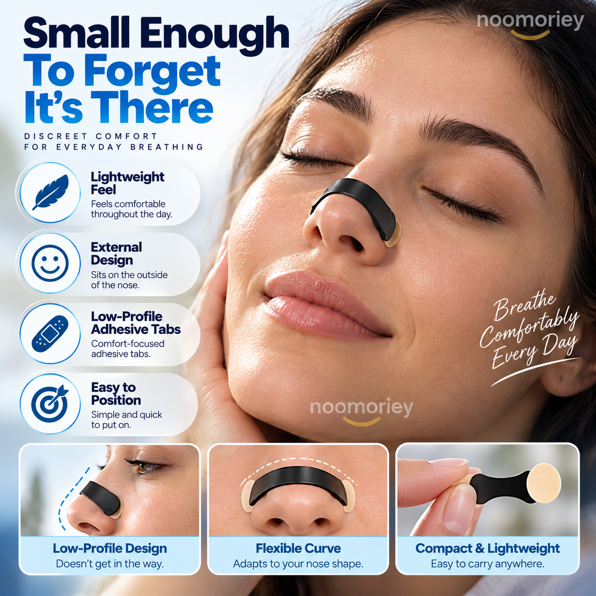 Magnetic Nasal Support Strips – External Breathing Aid for Sleep, Travel & Daily Comfort