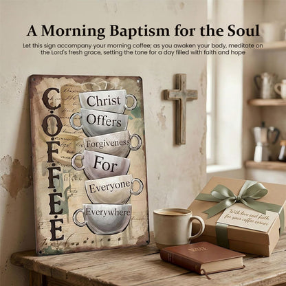 'Grace in Every Cup' Inspirational Sign ⛪ — A Timeless Message of Mercy for Your Sacred Space