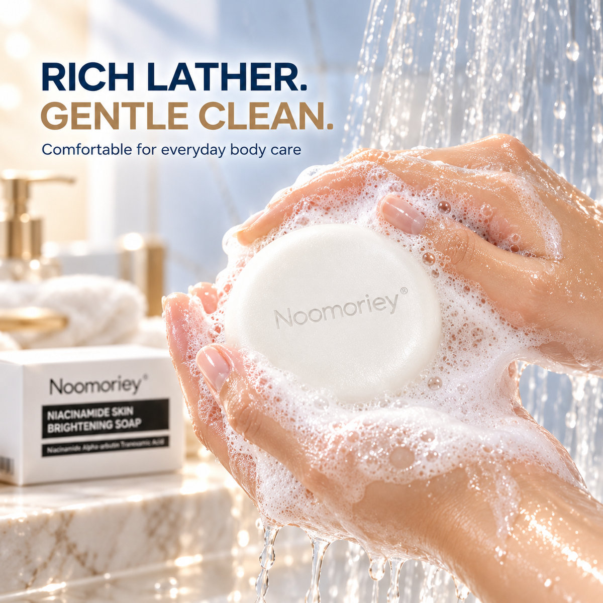🔥 50% OFF Niacinamide Brightening Soap Bar – Gentle Body Cleanser for Smooth, Radiant Skin