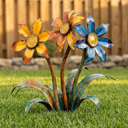 🌼2026 Mother's Day Gifts 55% Off--💖🎁Handcrafted Rustic Metal Flower Garden Stakes