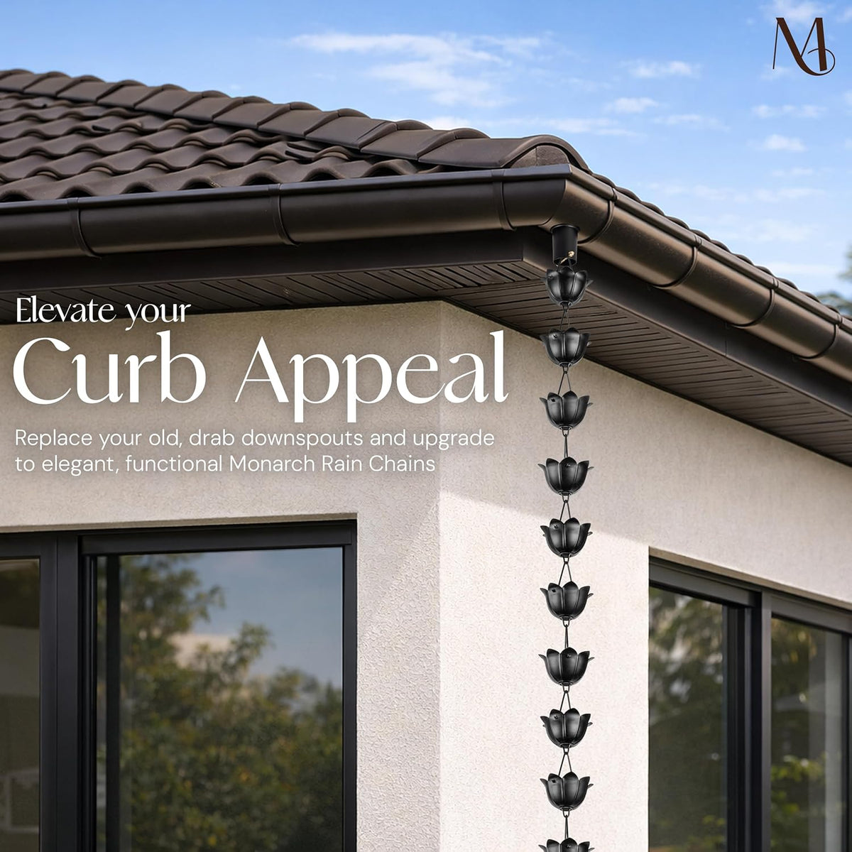 Free Shipping🔥Monarch Rain Chains Aluminum 'Lotus' Series Rain Chain (for Gutters)
