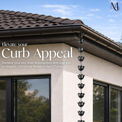 Free Shipping🔥Monarch Rain Chains Aluminum 'Lotus' Series Rain Chain (for Gutters)