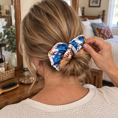 🤠 Western Print Low-Bun Hair Bow | Easy Everyday Hair Accessory for Country Concerts, Rodeo Days & Casual Looks 🤎
