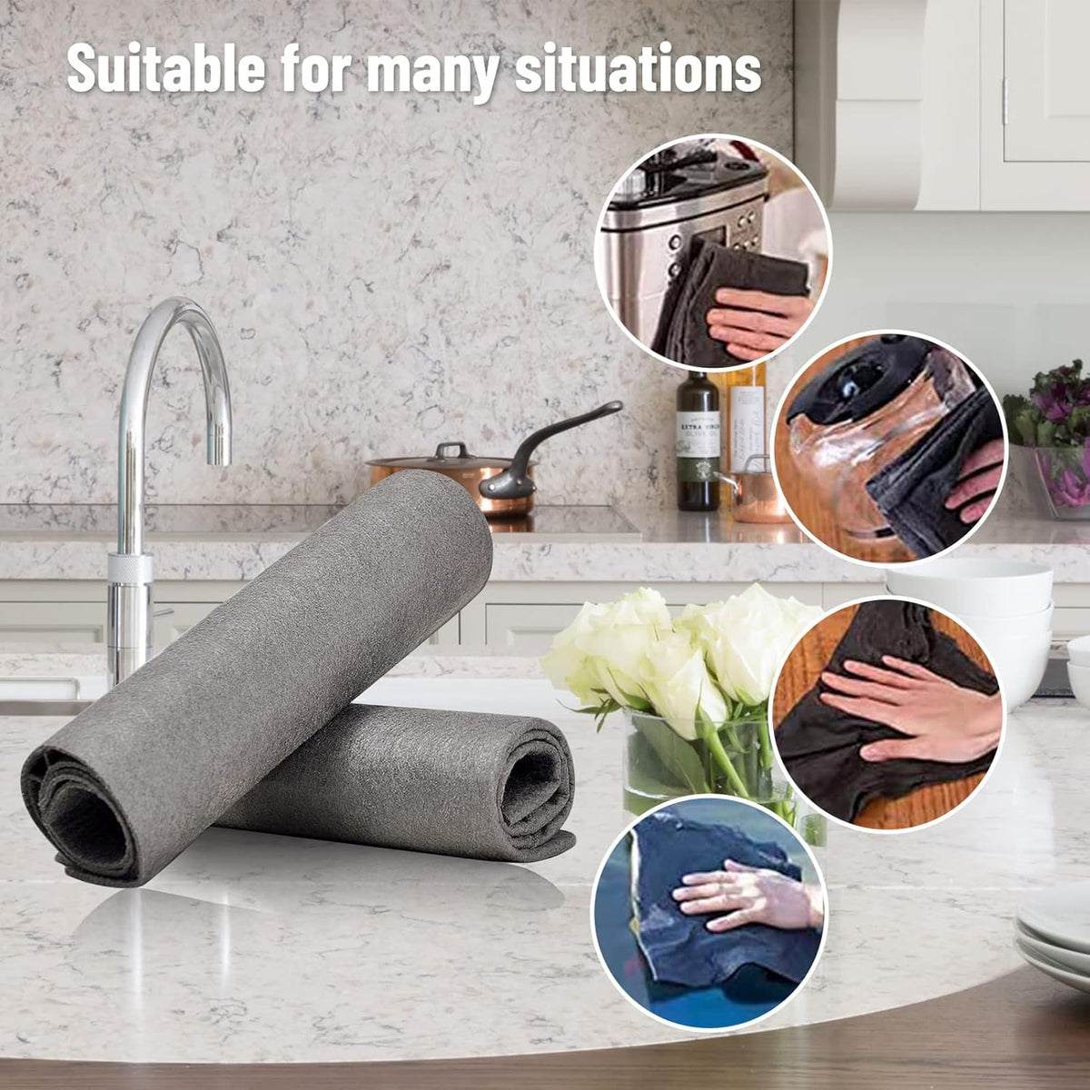 🔥10 Counts Magic Cleaning Cloth, Reuseable Thickened Streak Free Magic Cleaning Wipes
