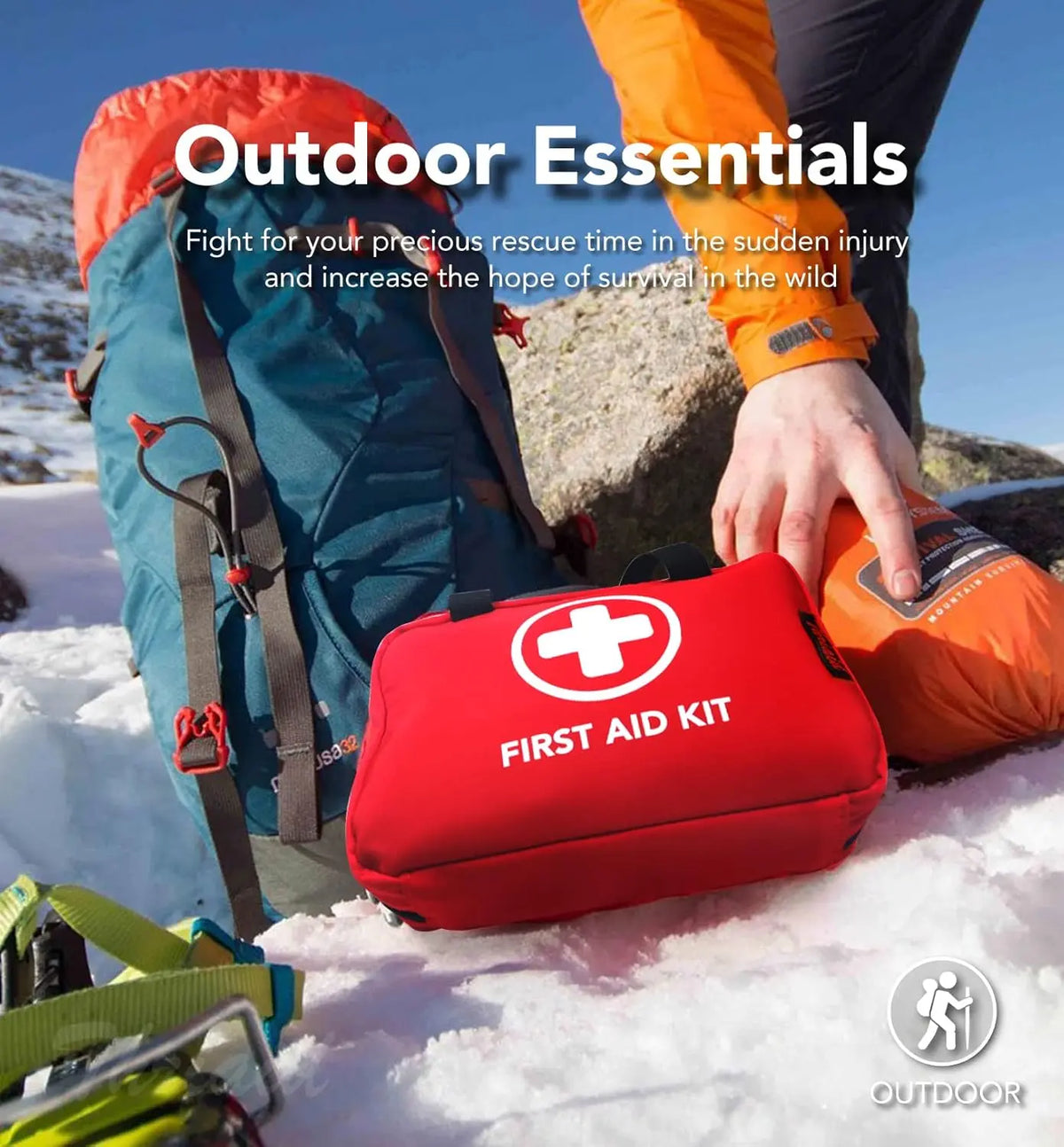 👩‍⚕️330-Piece Waterproof First Aid Kit for Home, Car & Outdoor Emergencies