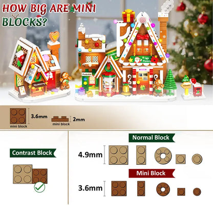 Advent Calendar 2026 Gingerbread House Mini Building Set with Lights | 24 Days Countdown Christmas Village Building Blocks with Xmas Tree Train, Holiday Gift for Adults Girls Boys Ages 12+