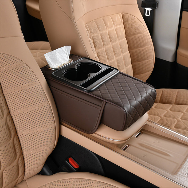 Multifunctional PU Leather Car Armrest Box Mat