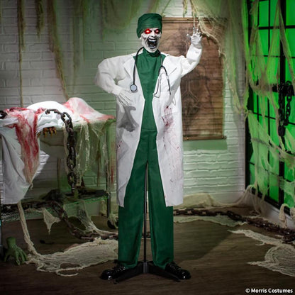 Life-Size Talking Doctor - 6 ft Animated Light-Up Decoration | Haunted House Prop NYC | Halloween Prop Store