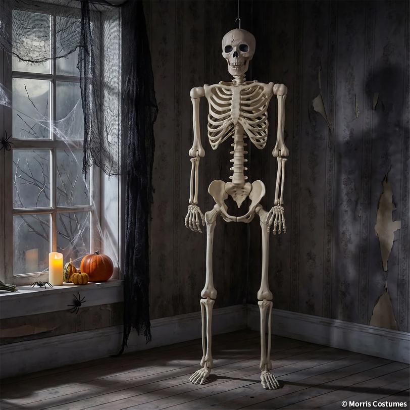 60" POSE-N-STAY Skeleton Decoration | Haunted House Prop NYC | Halloween Prop Store