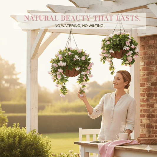 ✈️Free Shipping🌺Faux Crepe Myrtle Hanging Baskets – Ultra-Realistic🌸✨