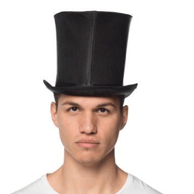Black Satin Curve Bell Top Hat | NYC Costume Hat | Costume Headwear Shop