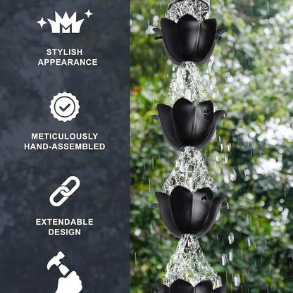 Free Shipping🔥Monarch Rain Chains Aluminum 'Lotus' Series Rain Chain (for Gutters)