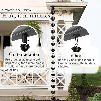 Free Shipping🔥Monarch Rain Chains Aluminum 'Lotus' Series Rain Chain (for Gutters)