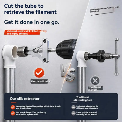 Broken Pipe Thread Extractor, Universal 1/2' 3/4' 1' Pipe Nipple Remover, Drill Powered Broken Thread Removal Tool for Rusty Faucet & Pipe Nipples