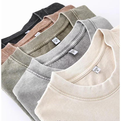 1/4 Pack Oversized T shirts for Men Gym Vintage Heavyweight T Shirts Cotton Workout Acid Wash Baggy Tees