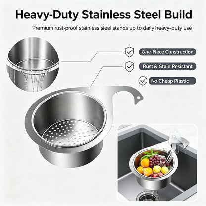 BUY 1 GET 1 FREE💧Stainless Steel Swan Sink Strainer Basket!!!🦢💧