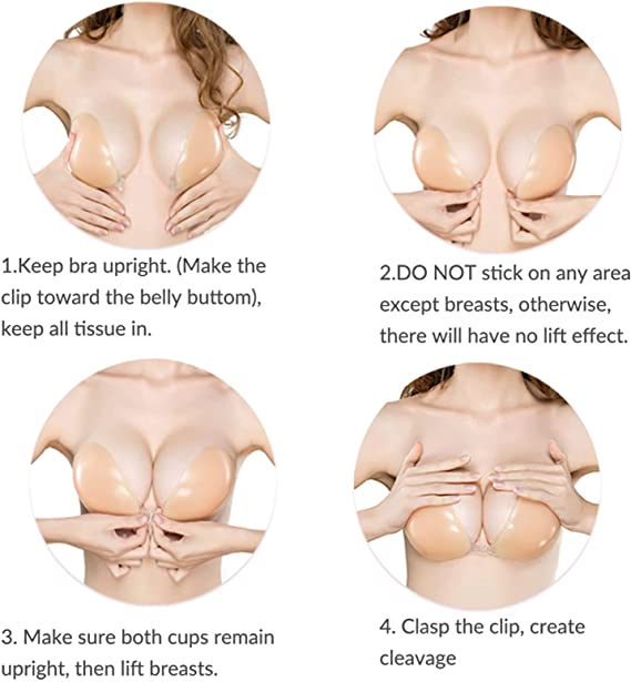 Front Closure Adhesive Invisible Push-Up Bra 2 pcs