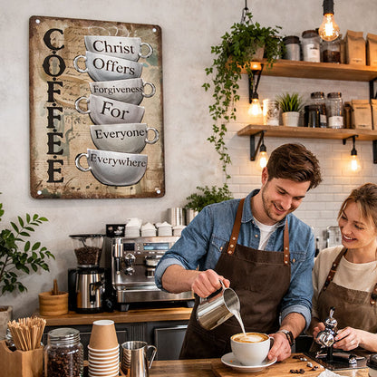 'Grace in Every Cup' Inspirational Sign ⛪ — A Timeless Message of Mercy for Your Sacred Space