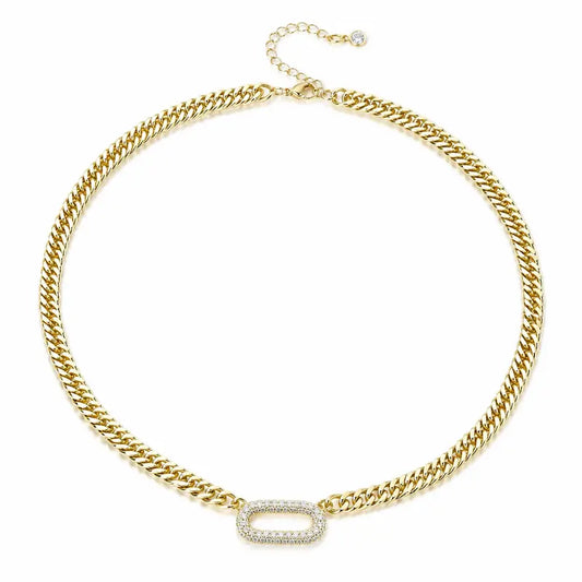 Cuban Link Chain Necklace with Zircon Clasp