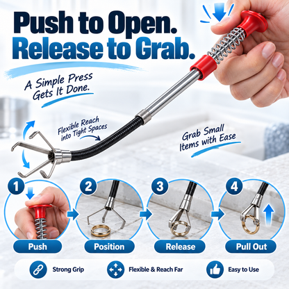 🦀 Flexible 4-Claw Grabber Tool – Bendable Pickup Tool for Hard-to-Reach Spaces
